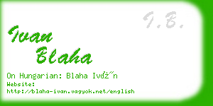 ivan blaha business card